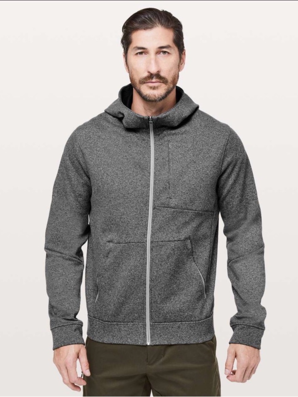 Lululemon City Sweat Zip Hoodie Thermo Heathered Light Cast Sz. XL
